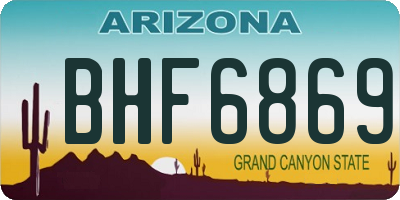 AZ license plate BHF6869