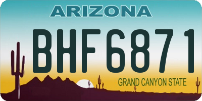 AZ license plate BHF6871