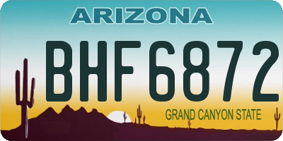 AZ license plate BHF6872