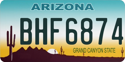 AZ license plate BHF6874