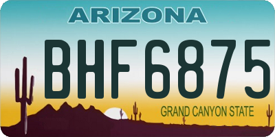 AZ license plate BHF6875