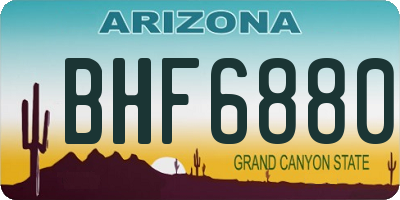 AZ license plate BHF6880