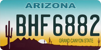 AZ license plate BHF6882