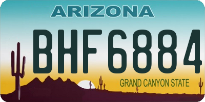 AZ license plate BHF6884