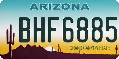 AZ license plate BHF6885