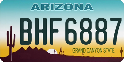 AZ license plate BHF6887