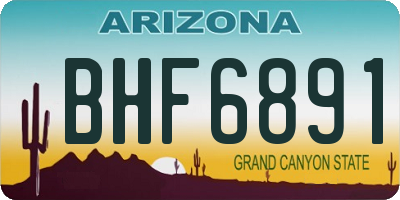 AZ license plate BHF6891