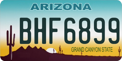 AZ license plate BHF6899
