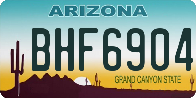 AZ license plate BHF6904