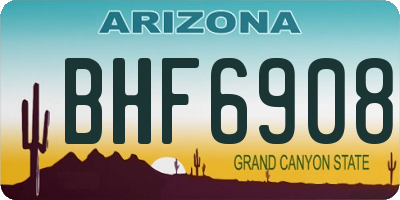 AZ license plate BHF6908