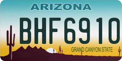 AZ license plate BHF6910