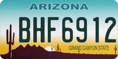 AZ license plate BHF6912