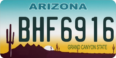 AZ license plate BHF6916