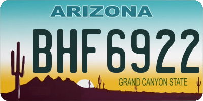 AZ license plate BHF6922