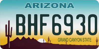AZ license plate BHF6930