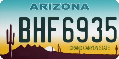 AZ license plate BHF6935