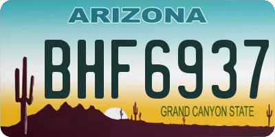 AZ license plate BHF6937