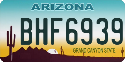 AZ license plate BHF6939