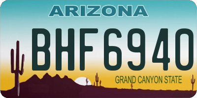 AZ license plate BHF6940