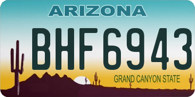AZ license plate BHF6943