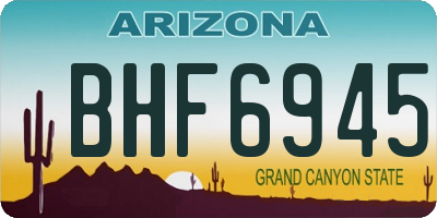AZ license plate BHF6945