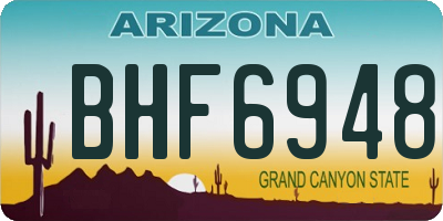 AZ license plate BHF6948