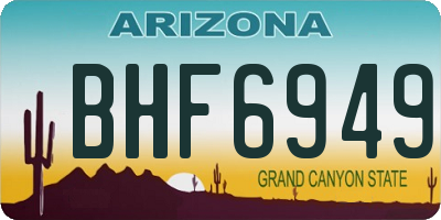 AZ license plate BHF6949