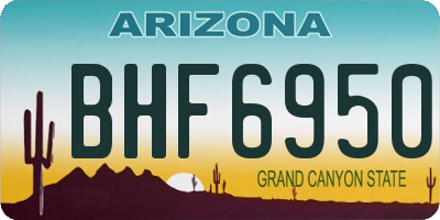 AZ license plate BHF6950