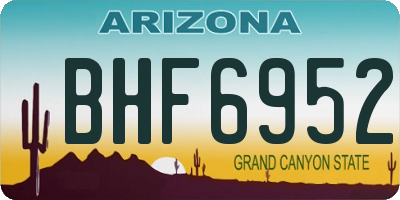 AZ license plate BHF6952