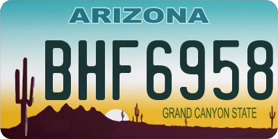 AZ license plate BHF6958