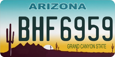 AZ license plate BHF6959