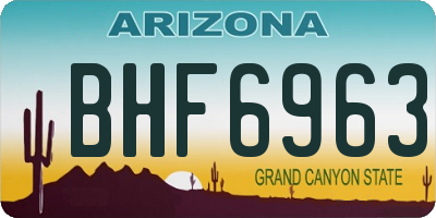 AZ license plate BHF6963