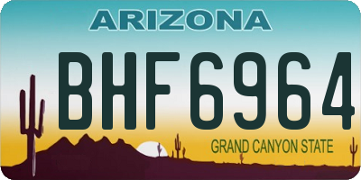 AZ license plate BHF6964