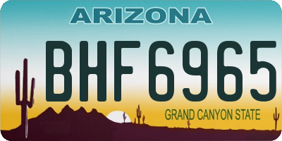 AZ license plate BHF6965