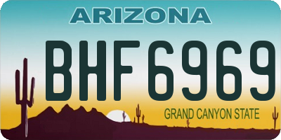 AZ license plate BHF6969
