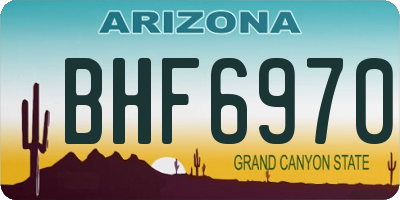 AZ license plate BHF6970