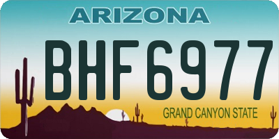 AZ license plate BHF6977