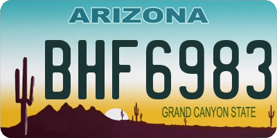 AZ license plate BHF6983