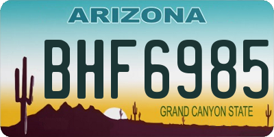 AZ license plate BHF6985