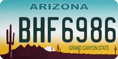 AZ license plate BHF6986