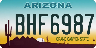 AZ license plate BHF6987