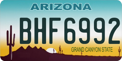 AZ license plate BHF6992