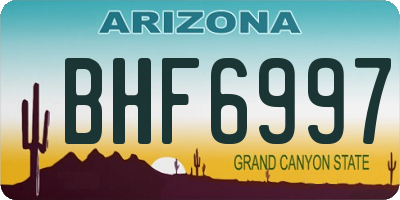 AZ license plate BHF6997