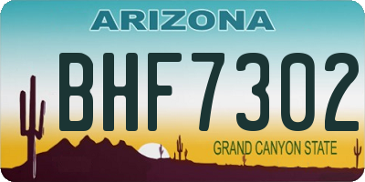 AZ license plate BHF7302