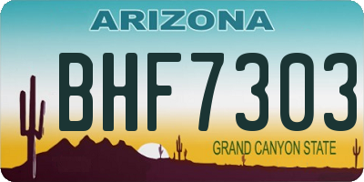 AZ license plate BHF7303