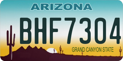 AZ license plate BHF7304