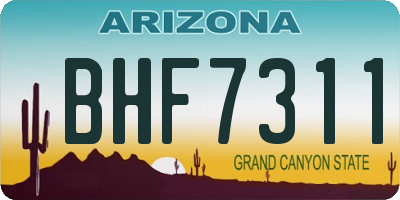 AZ license plate BHF7311