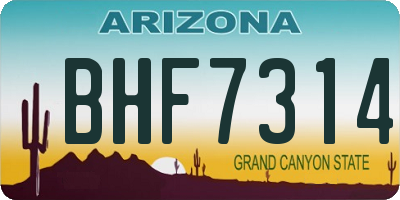 AZ license plate BHF7314