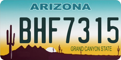 AZ license plate BHF7315