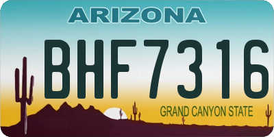 AZ license plate BHF7316